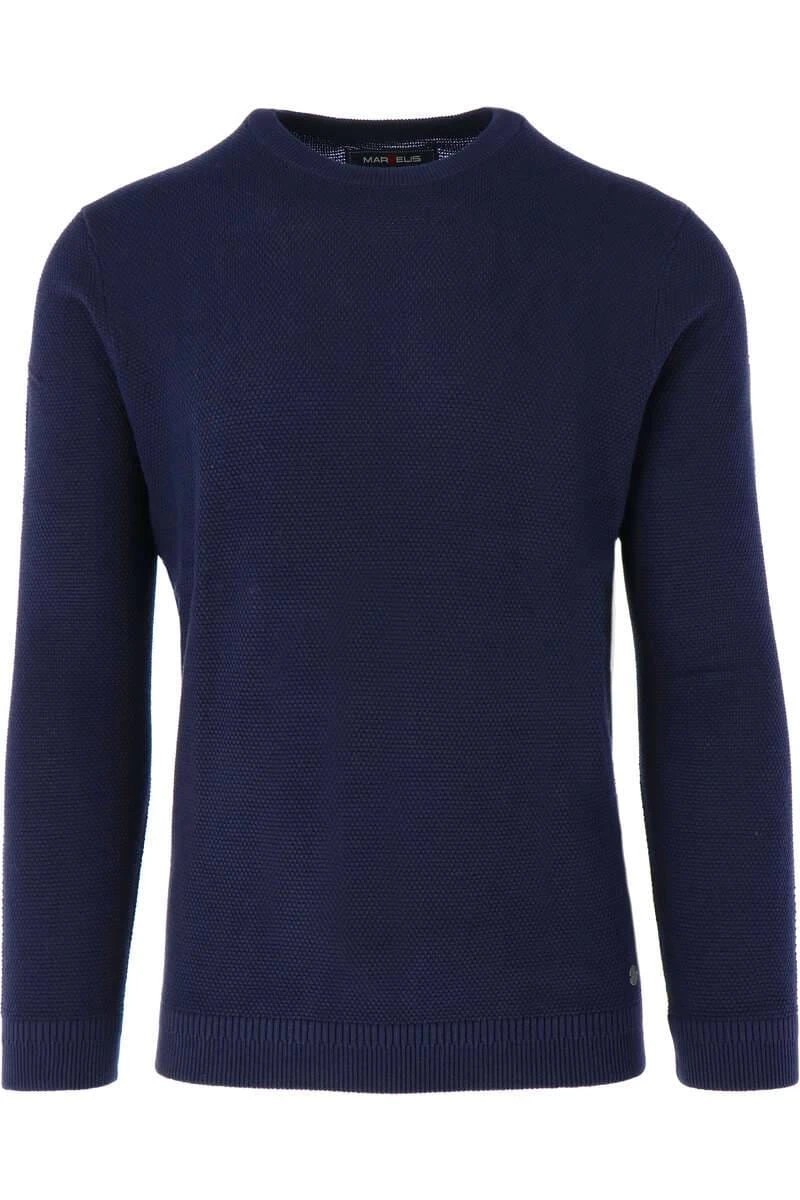Marvelis Modern Fit Herren StrickpulloverRundhals Dunkelblau 1 Marvelis Modern Fit Herren StrickpulloverRundhals Dunkelblau
