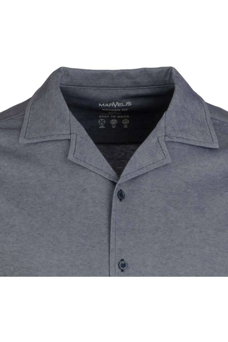 Marvelis Modern Fit Poloshirt Nachtblau, Einfarbig 2 Marvelis Modern Fit Poloshirt Nachtblau, Einfarbig – Bild 2