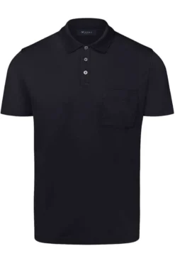MAERZ Classic Fit Poloshirt Schwarz, Einfarbig