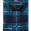 Seidensticker Slim Fit Flanellhemd Türkis, Kariert