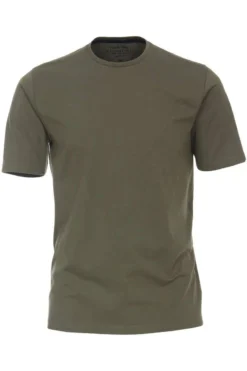 Redmond CasualRegular Fit T-Shirt Rundhals Oliv,Einfarbig