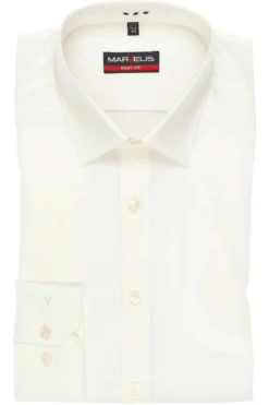 Marvelis Body Fit Hemd Beige, Einfarbig
