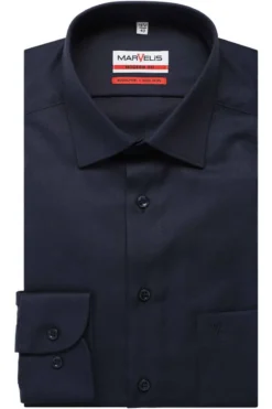 Marvelis Modern Fit Hemd Marine, Faux-uni
