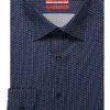 Marvelis Modern Fit Hemd Marine/weiss, Gemustert