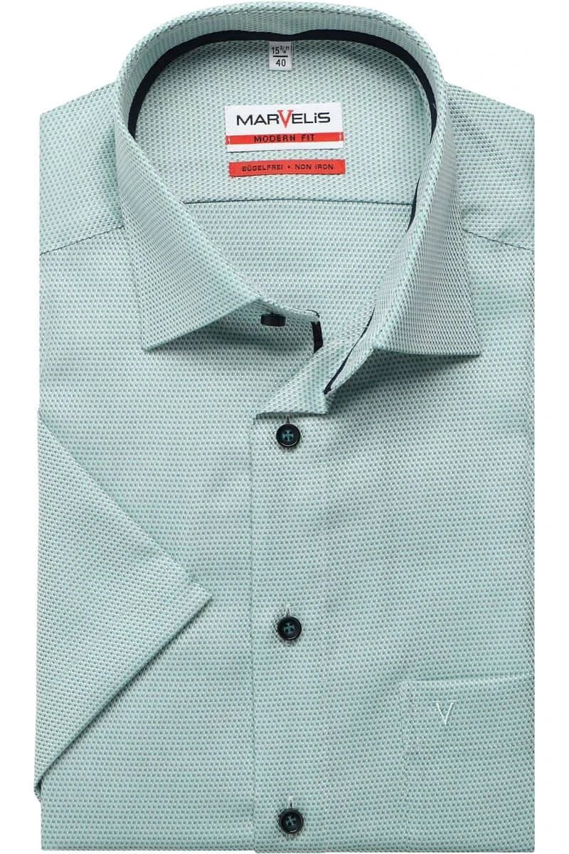 Marvelis Modern Fit Hemd Grün/weiss, Gemustert 1 Marvelis Modern Fit Hemd Grün/weiss, Gemustert