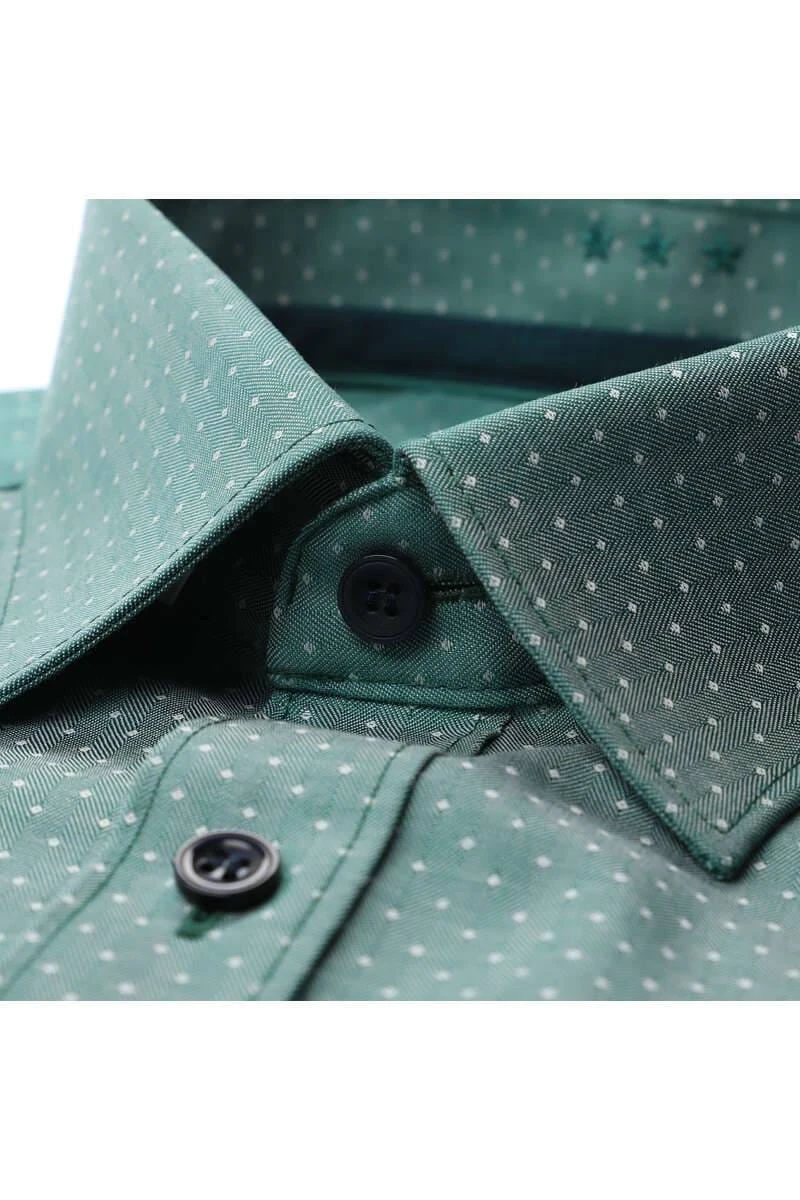 Marvelis Body Fit Hemd Grün, Gepunktet 2 Marvelis Body Fit Hemd Grün, Gepunktet – Bild 2