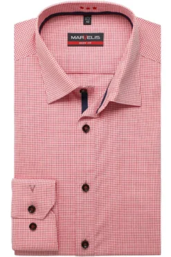 Marvelis Body Fit Hemd Rot/weiss, Kariert