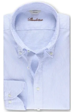 Stenströms Slimline Hemd Hellblau, Gestreift