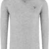 GANT Regular Fit Herren Pullover V-Ausschnitt Hellgrau