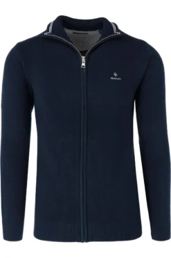 GANT Regular Fit Herren Strickjacke Zip Nachtblau