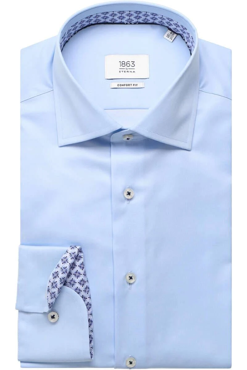 ETERNA 1863 Comfort Fit Hemd Hellblau, Einfarbig 1 ETERNA 1863 Comfort Fit Hemd Hellblau, Einfarbig