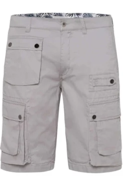 Brax Regular Fit Cargo Shorts Silber, Einfarbig