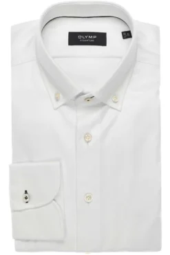 OLYMP SIGNATURE Tailored Fit Hemd Weiss, Strukturiert