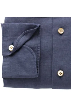 OLYMP SIGNATURE Soft Business Tailored Fit Leinenhemd Nachtblau, Einfarbig -Ausgewählte Bekleidungsgeschäfte 8532 14 14 2 800 1200x1200