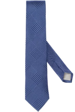 Jacques Britt Krawatte 100% Seide Blau, Gemustert