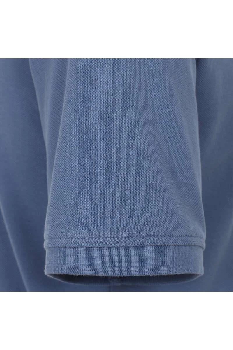 Redmond Casual Regular Fit Poloshirt Mittelblau, Einfarbig 3 Redmond Casual Regular Fit Poloshirt Mittelblau, Einfarbig – Bild 3