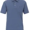Redmond Casual Regular Fit Poloshirt Mittelblau, Einfarbig