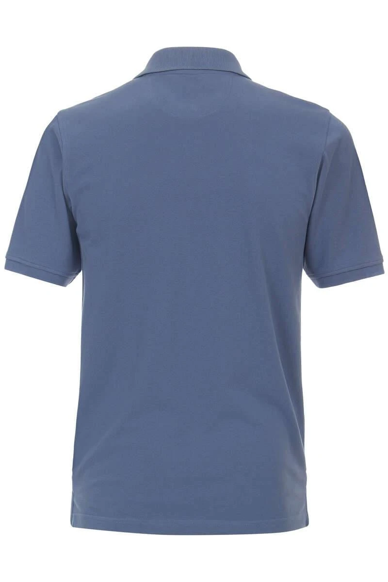 Redmond Casual Regular Fit Poloshirt Mittelblau, Einfarbig 4 Redmond Casual Regular Fit Poloshirt Mittelblau, Einfarbig – Bild 4