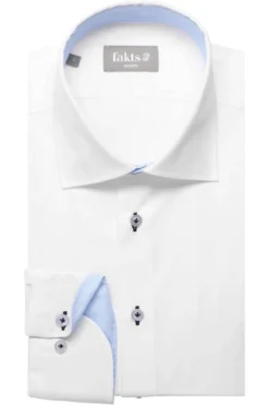 Fakts Modern Fit Hemd Weiss, Einfarbig