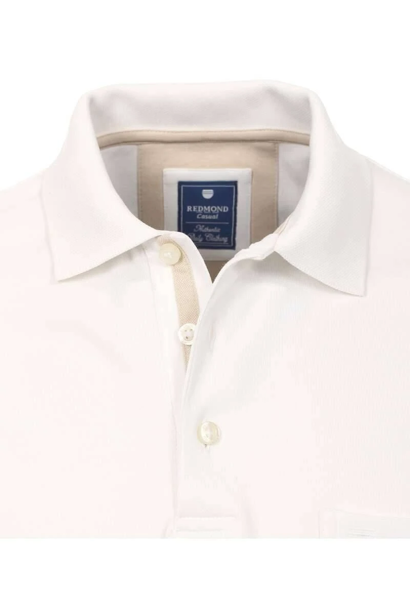 Redmond Casual Poloshirt Weiss, Einfarbig 2 Redmond Casual Poloshirt Weiss, Einfarbig – Bild 2