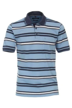 Casa Moda Casual Poloshirt Blau, Gemustert