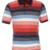 Casa Moda Casual Poloshirt Rot, Gemustert