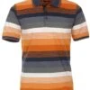 Casa Moda Casual Poloshirt Orange, Gemustert