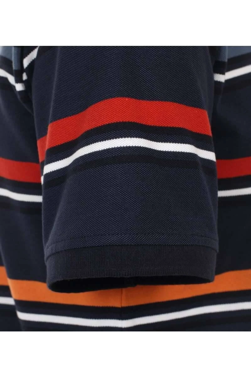 Casa Moda Casual Fit Poloshirt Orange, Gestreift 2 Casa Moda Casual Fit Poloshirt Orange, Gestreift – Bild 2