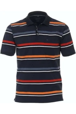 Casa Moda Casual Fit Poloshirt Orange, Gestreift