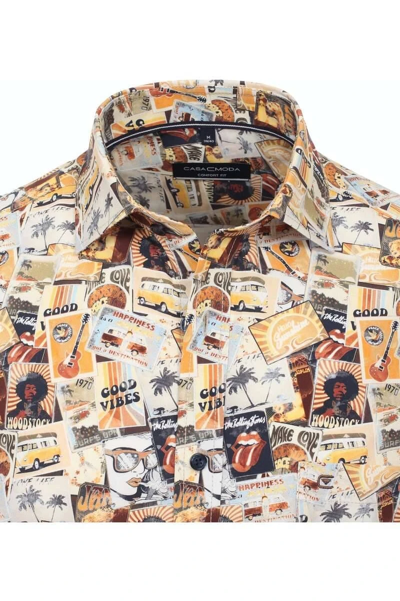 Casa Moda Comfort Fit Hemd Beige, Gemustert 2 Casa Moda Comfort Fit Hemd Beige, Gemustert – Bild 2