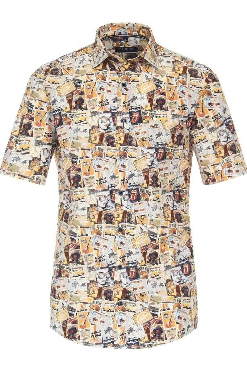 Casa Moda Comfort Fit Hemd Beige, Gemustert 1 Casa Moda Comfort Fit Hemd Beige, Gemustert