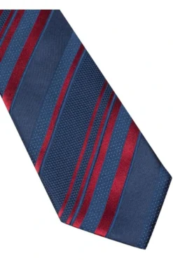 ETERNA Krawatte 100% Seide Marine, Gestreift