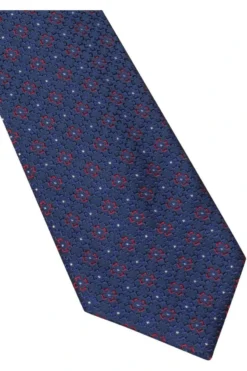 ETERNA Krawatte 100% Seide Blau/rot, Gemustert