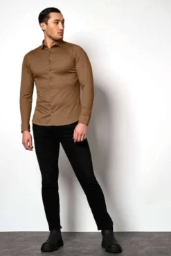 Desoto Slim Fit Jerseyhemd Braun, Einfarbig -Ausgewählte Bekleidungsgeschäfte 97028 3 209 4 800 1200x1200