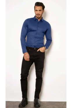 Desoto Slim Fit Jerseyhemd Blau, Einfarbig -Ausgewählte Bekleidungsgeschäfte 97028 3 501 8 800 1200x1200