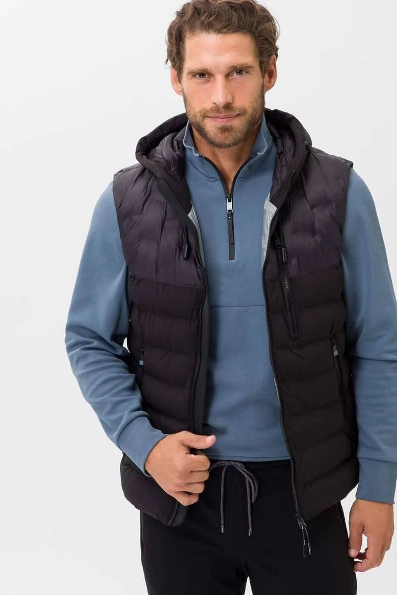 Brax Normal Fit Herren Steppweste Schwarz 4 Brax Normal Fit Herren Steppweste Schwarz – Bild 4