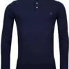 Baileys Modern Fit Longsleeve Poloshirt Navy, Einfarbig