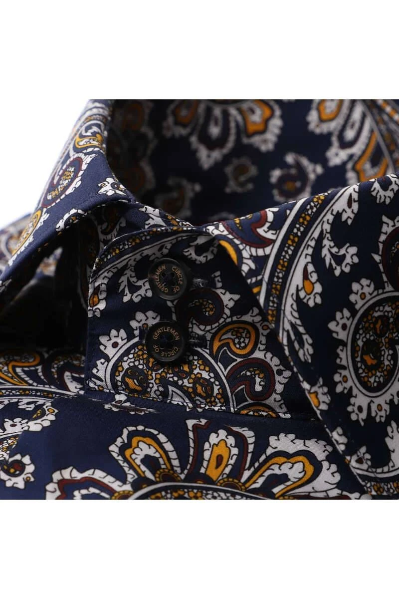 Circle Of Gentlemen Slim Fit Hemd Blau/gelb, Gemustert 2 Circle Of Gentlemen Slim Fit Hemd Blau/gelb, Gemustert – Bild 2