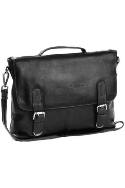 Chesterfield Herren Schultertasche Schwarz, Einfarbig