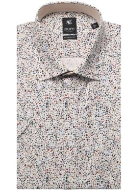 Pure Modern Fit Hemd Braun/weiss, Gemustert