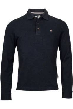 Giordano Comfort Fit Longsleeve Poloshirt Navy, Einfarbig