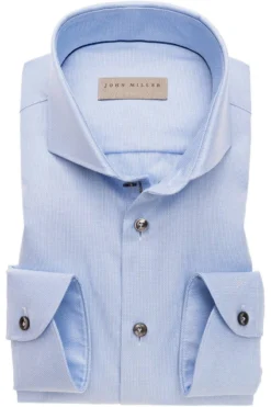 John Miller Tailored Fit Hemd Hellblau, Einfarbig