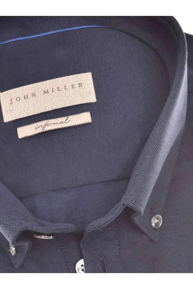 John Miller Slim Fit Longsleeve Poloshirt Navy, Einfarbig 2 John Miller Slim Fit Longsleeve Poloshirt Navy, Einfarbig – Bild 2