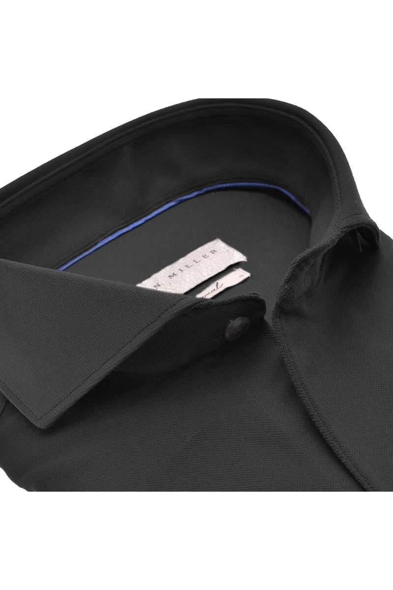 John Miller Slim Fit Longsleeve Poloshirt Schwarz, Einfarbig 2 John Miller Slim Fit Longsleeve Poloshirt Schwarz, Einfarbig – Bild 2