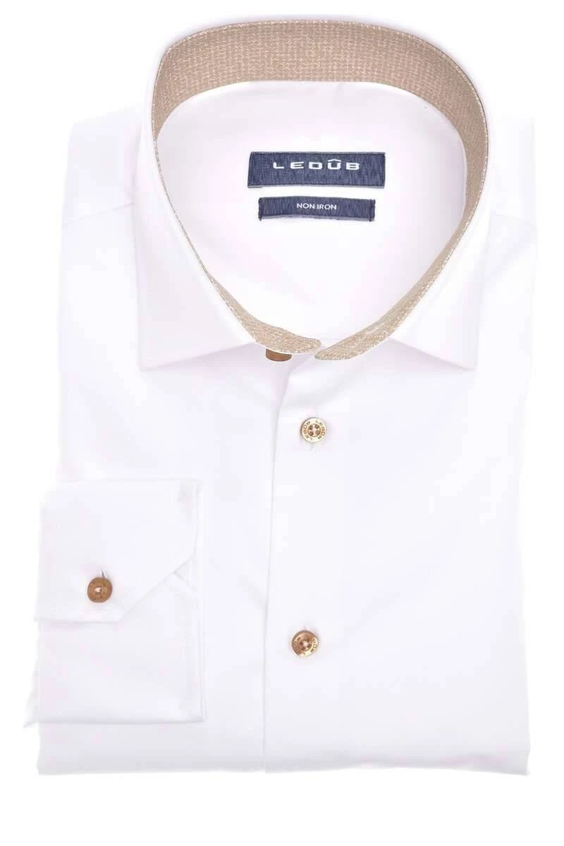 Ledȗb Modern Fit Leinenhemd Weiss, Einfarbig 1 Ledȗb Modern Fit Leinenhemd Weiss, Einfarbig