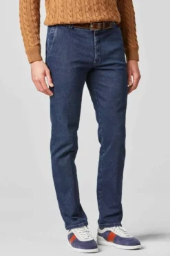 Meyer Modern Fit Herren Chino Dunkelblau,Einfarbig
