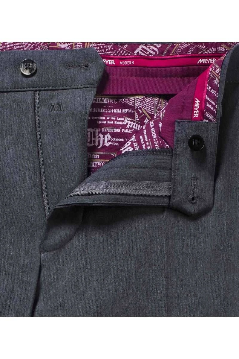 Meyer Modern Fit Herren Stoffhose Grau,Einfarbig 5 Meyer Modern Fit Herren Stoffhose Grau,Einfarbig – Bild 5