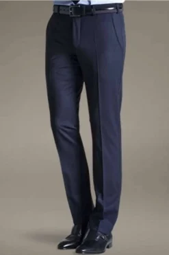 Meyer Modern Fit Herren Stoffhose Marine,Einfarbig