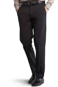 Meyer Regular Fit Herren Stoffhose Schwarz,Einfarbig