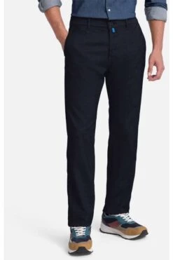 Pierre Cardin Lyon Modern Fit Wolloptik Herren Hose Marine